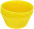 Utoolmart Silicone Baking Cups, Yellow Reusable Non-stick Cake Molds Set for Party Bakery Supplies, 5 Pcs