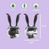 Manual Salt and Pepper Mill Set ,Mini Manual Black Pepper Grinder Multifunction Cruet Spice Grinder Ball Shape Black Rabbit Ears Design Kitchen Tools(2Pcs)