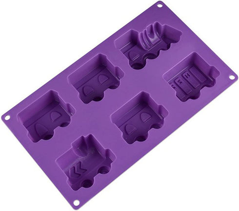 Silicone Train Cake Mold, 1 Pcs 6 Cavity Non-stick Baking Pan for Brownies, Chocolate, Muffin Cups, Ice Cube, Kids