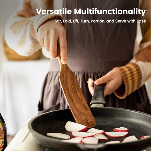 Wooden Spurtle for Cooking, High Moisture Resistance Teak Wooden Spurtle for Spreading and Mixing, Non-Stick