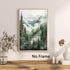Landscape Watercolor Picture, Misty Forest Poster Mountain Forest Painting Foggy Forest Print Canvas Wall Art 16x24inch