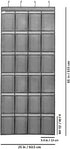 Over The Door Hanging Shoe Organizer, 24 Large Fabric Pockets Holder with 4 Sturdy Hooks (GREY)