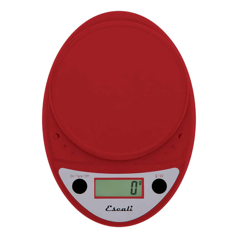 Escali Primo Digital Food Scale, Multi-Functional Kitchen Scale, 8.5 x 6 x 1.5 inches, Warm Red