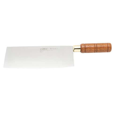 Winco Blade Chinese Cleaver with Wooden Handle – Blade 8”x3 ½”, Overall Length 12 ½”