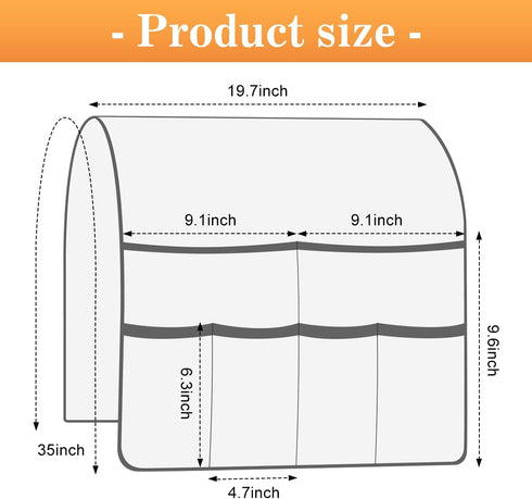 6 Sofa Armrest Organizer Arm Chair Caddy for Recliner, Remote Control Holder for Recliner, Non-Slip Armchair Caddy