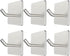 VIVII 6 Pack Adhesive Hooks, 3M Self Adhesive Metal Wall Sticky Hangers for Keys Bags Clothes, No Drilling