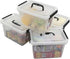 Kekow 6L Clear Storage Box, Plastic Latch Box with Black Handle, 4-Pack