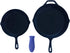Silicone Hot Handle Holders, 3-Pack Mix (Blue)