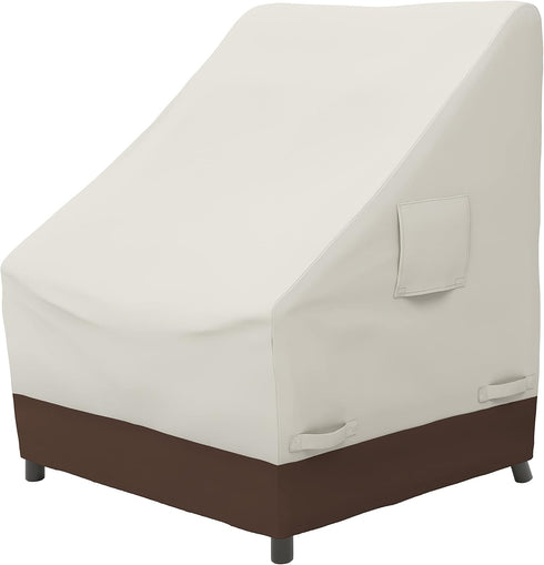 AmazonBasics Outdoor Patio High-Back Chair Cover, Beige/Tan, 35"x 28"