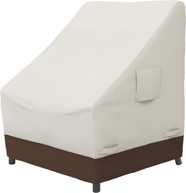 AmazonBasics Outdoor Patio High-Back Chair Cover, Beige/Tan, 35"x 28"