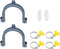 2PCS U-Bend Drain Hose Guide Grey, Washing Machine Discharge Hose Holder Clip, with 2PCS Extension Adapter & 4PCS Hose