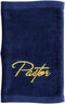 Swanson Christian Products Embroidered Hand Towels for Pastor, Navy
