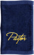 Swanson Christian Products Embroidered Hand Towels for Pastor, Navy