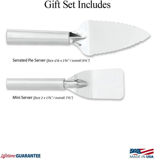 Rada Cutlery 2-Piece Pie and Mini Dessert Server Set, Silver Handle