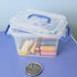 Morcte 1.5 L Mini Plastic Storage Bin - Clear Small Latch Box, Pack of 6