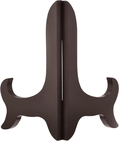 uxcell 6" Easel Plate Holder, Wooden Folding Display Stand, Brown for Decorative Picture Frame
