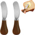 2 Pack Butter Spreader Knife, Stainless Steel Cheese Spreaders with Wood Handle for Cutting & Spreading Butter