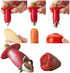 Strawberry Huller Stem Remover and Slicer Set, Stainless Steel Blade Kitchen Tools for Potatoes Pineapples Carrots