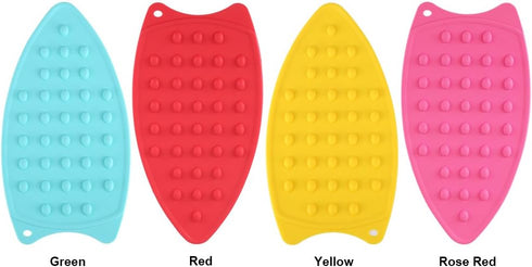 Silicone Iron Hot Protection Rest Pad Mat - Safe Surface Iron Stand Mat for Ironing (Yellow, 27 x 14 x 0.7cm)