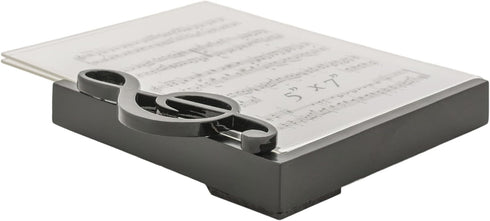 BroadwayGifts Co Black Treble Clef and Sheet Music Acrylic Table Top Picture Frame, 5 inch