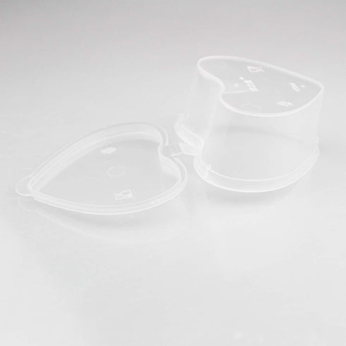 24 Pieces Heart Shaped Slime Storage Containers - 2.4 oz Transparent Small Plastic Box with Hinged Lids