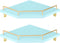 Tirzah Blue Wall Mount Corner Shelf with Gold Metal Guardrail, 2-Tier 9.5-inch
