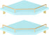 Tirzah Blue Wall Mount Corner Shelf with Gold Metal Guardrail, 2-Tier 9.5-inch