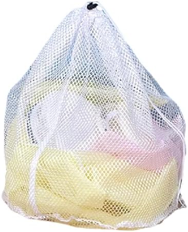 Small Commercial Mesh Laundry Bag with Handle and Drawstring, 20×17 inch for Dormitory, College, Camping, Machine