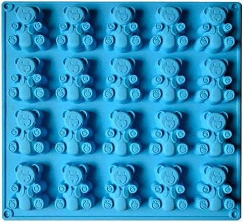 Palksky 20 Cavity Large Gummy Bear Mold, Big Bear Crayon Mold for Brownie Muffin Chocolate and Candy