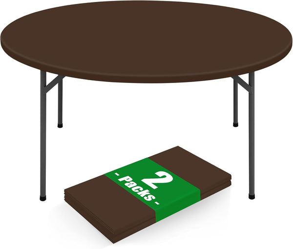 Moosfor Round Spandex Tablecloth 2 Pack, Elastic Fitted Waterproof Tablecloths for 45"-56"
