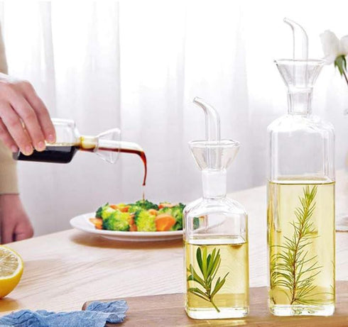 Olive Oil Dispenser Bottle, Glass Oil Bottle for Kitchen or BBQ, 17oz Vinaigrette Oil Cruet