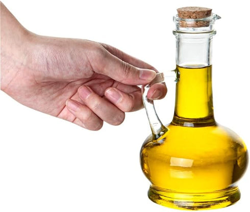 8-Ounce 1 Restaurantware RW Base Olive Oil Dispenser Kitchen Oil Dispenser Bottle - With Cork Lid Non-Leaking Clear