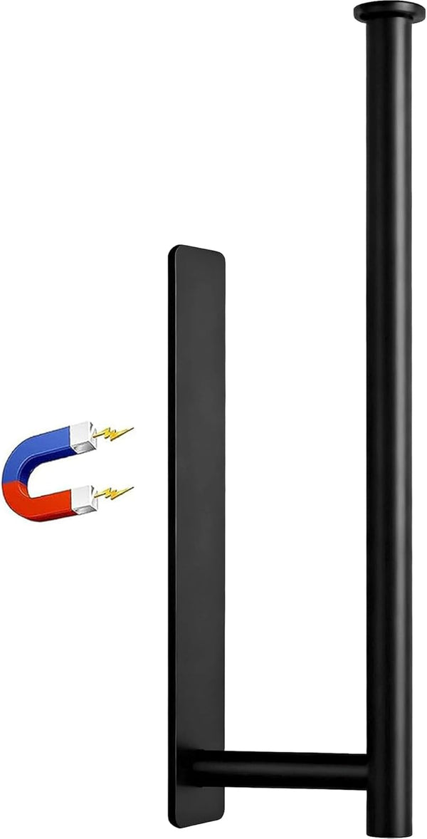 Magnetic Paper Towel Holder - No Drill, Black Paper Towel Roll Holder