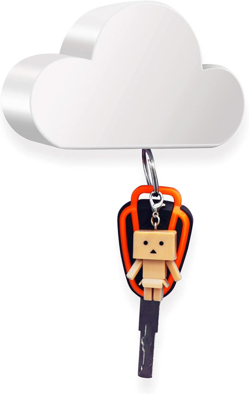 Meyerascal White Cloud Magnetic Key Holder for Wall, Strong Magnetic Keychain Organizer, Easy to Install