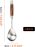 REDANT Big Stainless Steel Serving Spoons for Cooking - Metal Basting Spoon with Wooden Handle - Large Kitchen Spoon