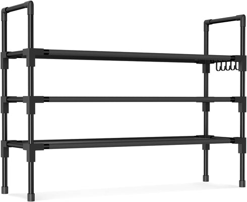 3 16-20 Closet, Tier Shoe Rack, Shoe Organizer Storage for Pair Boot and Sneaker, Stackable Free Standing Shoe Shelf