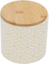 Home Basics Small Cubix Design Kitchen Canister (White/Gold), Modern Canister Sets for Storing Dry Food, Snacks