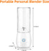 Portable Mini Blender, Personal Blender for Shakes and Smoothies, USB Rechargeable 15 OZ Mini Fruit Juice Mixer