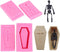 4Pcs/Set 3D Coffin with Cross & Skull Skeleton Fondant Molds, Halloween Theme Silicone Decorating Tools