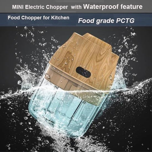 Electric Mini Food Chopper, 250ML, Compact Wireless Processor for Garlic, Fruit, Vegetable, Ginger, Chili, Meat, Wood