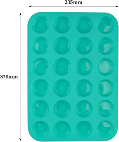 Silicone Muffin Pan, 24 Mini Cupcake Pan for Cream Cheese Fat Bombs, Non Stick, Dishwasher Safe Silicon Bakeware Pans, 2 Pack by FOCCTS