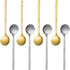 Pack of 8 Gold & Silver Plated Stainless Steel Espresso Spoons, Mini Teaspoons Set for Coffee, Dessert, and Soup