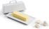 Countertop, Butter Dish with Lid for by Kook, Ceramic Dish Tray with Cover, Kitchen Keeper, Container, Holder (White)