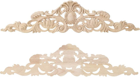 TOPINCN 50x12cm Wood Carving Applique, European DIY Decoration for Home Furniture