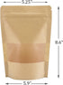 Kingrol 150 Count 5.9 x 8.6 Inch Kraft Paper Bags with Resealable Lock Seal Zipper &Transparent Window, Stand Up Food Bags by Kingrol