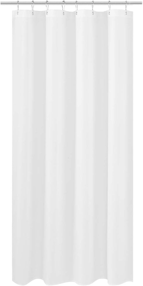 N&Y HOME RV Shower Curtain Liner, Fabric 47 x 64 inches, Washable, Water Repellent, White