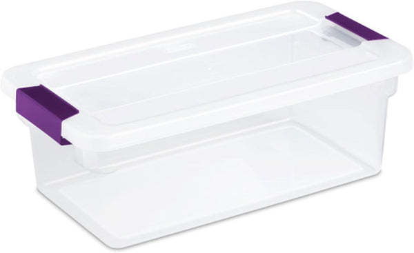 Sterilite 6 Qt ClearView Latch Box, Stackable Storage Bin with Latching Lid, 12-Pack