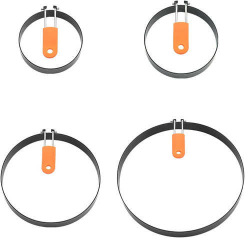 WOWITIS 8 Pack, 8" 6" 4" 3.5" Stainless Steel Egg Rings - Omelet, Pancake, & Egg Muffin Rings with Oil Brush