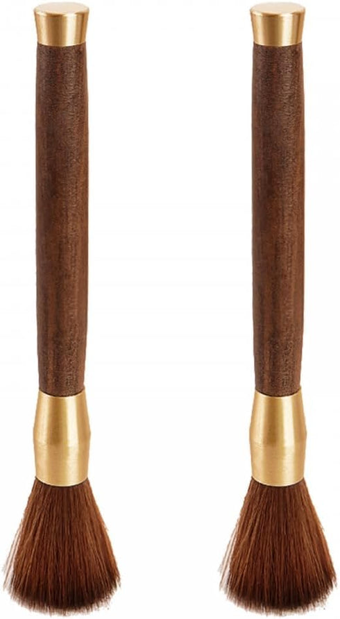 2PCS Coffee Brush, Machine Cleaning Tool with Wood Handle & Natural Soft Bristles for Home Kitchen