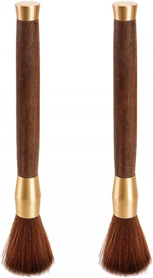 2PCS Coffee Brush, Machine Cleaning Tool with Wood Handle & Natural Soft Bristles for Home Kitchen